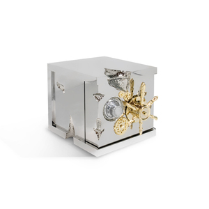 Coffre-fort Millionaire Safe Box Vault Luxury Boca Furniture, coffre-fort de luxe italien en or et argent pour argent, DV-MILLIONAIRE SILVER-01-BOCAS - Product Image 1