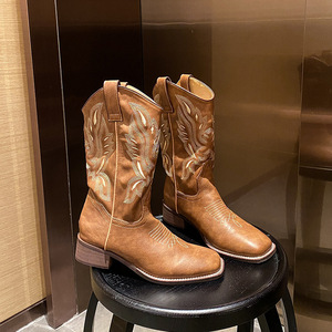 <span class=keywords><strong>Stivali</strong></span> da Cowgirl Vintage in <span class=keywords><strong>Pelle</strong></span> Ricamata Moda 2024, <span class=keywords><strong>Stivali</strong></span> Chelsea da <span class=keywords><strong>Donna</strong></span> con Punta Quadrata, <span class=keywords><strong>Stivali</strong></span> da <span class=keywords><strong>Cowboy</strong></span> Occidentali - Product Image 4