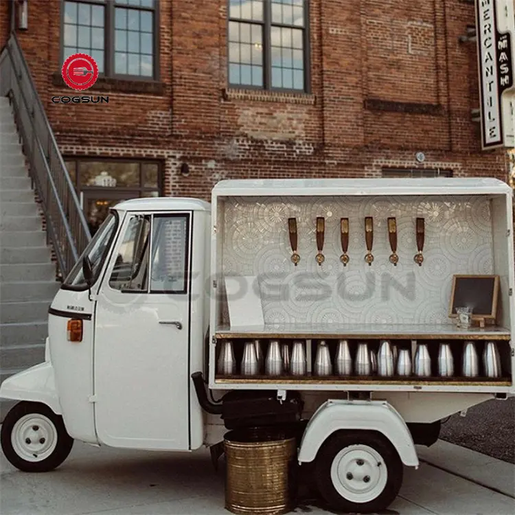 Triciclo eléctrico personalizado de calle, camión de comida rápida, carrito de helados, barra de cerveza móvil, camiones de comida