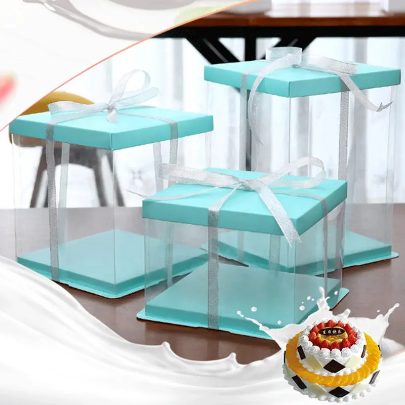 중국 포장 제조 업체 생일 상자 투명 PVC 애완 동물 선물 플라스틱 상자 케이크 상자