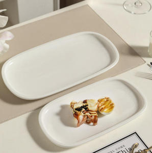 Juego de Platos de Cerámica Ovalados Blancos Brillantes, Plato Largo para Servir <span class=keywords><strong>Sushi</strong></span>, Aperitivos y Postres en Casa o en Restaurantes - Product Image 5