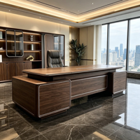 Bureau de direction moderne avec plateau spacieux, panneau frontal décoratif, taille personnalisée