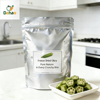 Keripik Okra Beku Kering Cina Berkualitas Tinggi, Camilan Renyah Lezat, Langsung dari Pabrik Sayuran FD, OEM Didukung, Kemasan Massal