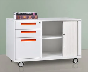 Minimalist Design Home Office Storage Unit KD Structure Steel Password-protected Mobile Cabinet with File Folder and Hanger <b>Desk</b> - Product Image 2