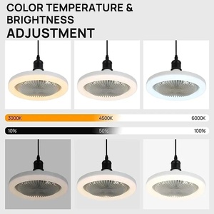 Ventilateur de plafond intelligent 3-en-1 de style moderne en ABS avec télécommande, éclairage à intensité variable, base de conversion E27, 85-265V pour chambre et salon - Product Image 5