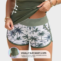 Ensemble Tankini Écologique à Motif Végétal Effet Ventre Plat, Froncé Amincissant, Bretelles Réglables, Poches Discrètes, Haute Élasticité