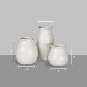 Ceramic Floor Vases Small White Ceramic Vase Set, Rustic White Home Decor, Great for Centerpieces, Kitchen, Office or Living <strong>Roo</strong> - Product Image 6