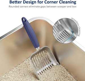 Entrega Rápida: Pala para Arena de Gatos de Aleación de Aluminio Duradera, Pala Metálica Profunda con Mango Largo para Cribar Excrementos de Gatitos - Product Image 4