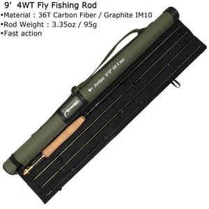 Canna da pesca a mosca in grafite IM10/36T Stream Archer 4 sezioni canna da pesca a mosca ad azione rapida - Product Image 4