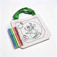 Kit de sac à main en toile DIY Halloween, motif graffiti, pratique, réutilisable et personnalisable