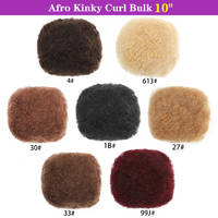 Harga Terbaik 100% Rambut Manusia Mentah Tanpa Proses 100g Afro Kinky Bulk Ekstensi Rambut Virgin 16 Inci Afro Kinky Bulk Ekstensi Rambut