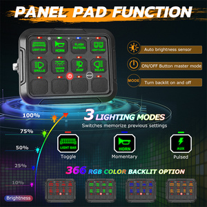 RGB Backlit <span class=keywords><strong>12</strong></span> băng nhóm không dây và app-điều khiển chuyển đổi bảng điều khiển lập trình cho đèn xe ô tô thiết bị chuyển mạch phần - Product Image 3