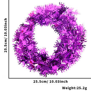 ハロウィンナイトデコレーションスパイダーバイン7.5メートルハロウィンリースDIYワイヤーパンプキンスカルバットカラフルストライプ - Product Image 6