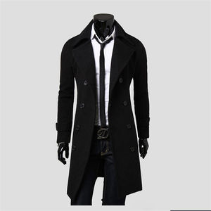 Cappotto Lungo Invernale da Uomo in Misto Lana a Doppio Petto Trench da Uomo - Product Image 4