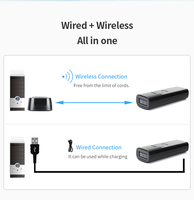 Mini portátil de mano 3 en 1 Bluetooth y USB con cable y lector de código de barras inalámbrico de 2,4G escaneo de código de barras portátil para iPhone PC