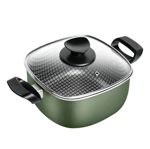 Modern <b>Ceramic</b> Marble Coated 6-Piece Pot <b>Pan</b> Glass Lids Bakelite Handles Non-Stick Aluminum Cookware Set Induction Compatible - Product Image 4