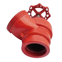 Katup BangMei DN65 45 Fire Wet Riser Landing Valve, Katup Globe Besi Ulet, Katup Sudut, Ujung Beralur, PN16 2 1/2 76 73mm