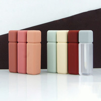 Emballage de gloss à lèvres DIY unique de 6 ml avec logo personnalisé, 100 pièces, tubes de rouge à lèvres vides recouverts de caoutchouc liquide, luxe