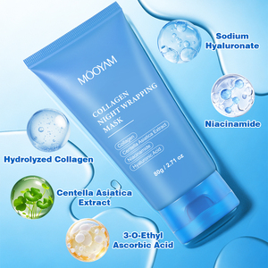 Mascarilla Facial Nocturna de Colágeno OEM de Marca Privada, Hidrata y Nutre, Diseño de Logotipo Personalizado, Venta al por Mayor, Mascarilla Facial Desprendible - Product Image 3