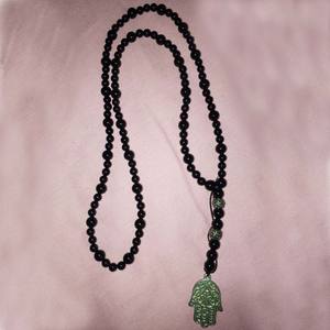 Venta caliente cuentas de piedra natural piedras de ojo de tigre collar hecho a mano nudos hombres collares con cuentas joyería - Product Image 2