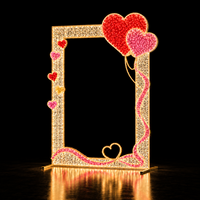 Cadre photo personnalisé avec motif de cœur d'amour et de papillon, éclairage LED, corde lumineuse, cadre en métal, CE RoHS IP65, décoration de mariage ou de la Saint-Valentin