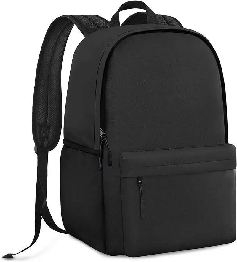 Black Classic Basic Backpack Lightweight Bookbag para viagens College Work Bag Mulheres Men School Backpack Casual Daypack