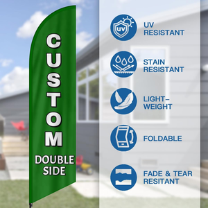 Nhà máy tùy chỉnh đôi bên in lông cờ quảng cáo ngoài trời không thấm nước giọt nước bãi biển cờ - Product Image 2