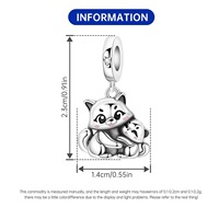 Ganku – Lot de 12 breloques mignonnes pour animaux de compagnie, perles en zircon plaqué argent chat et chien pour la fabrication de bracelets, colliers et bijoux DIY, accessoire de vente en gros