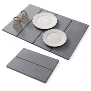 Alas Pengering Piring Dapur 4 Lipat Motif Tanaman Minimalis Ramah Lingkungan dari Tanah Diatom, Cepat Kering, dengan Lapisan PVC Penyerap - Product Image 2