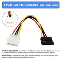 Cable de alimentación IDE a SATA de 4 pines tipo D grande, cable de alimentación de disco duro IDE a Serial ATA