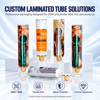 Tube d'emballage de dentifrice laminé en aluminium et plastique, conteneur vide avec bouchon à vis, logo personnalisé, impression UV, 12,7-35 mm