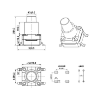Interrupteur tactile étanche 6x6x13mm SMD 4 broches IP67 SMT bouton-poussoir momentané 12V DC 30mA