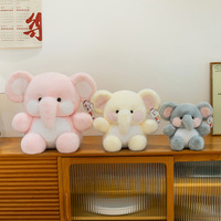 Peluche Adorable Éléphant Dessin Animé Super Doux, Jouet Réconfortant Rembourré en Coton PP, Lavable, Cadeau Saint-Valentin