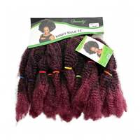 Cheveux synthétiques bouclés crépus souples de 14 pouces, 120g, double trame, tressés à la main, pour tresses Marley, torsades afro au crochet