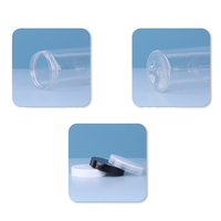 Pot en plastique PET transparent sans BPA, écologique, pour beurre corporel, avec couvercle à vis