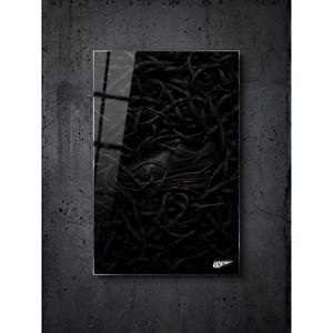 Stampa artistica da parete in metallo con finitura in vetro "Il labirinto dei lacci" - Product Image 1
