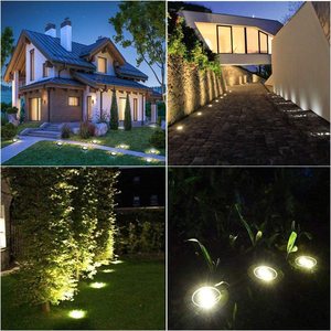 8/10/12LED năng lượng mặt trời Pathway cảnh quan hàng rào ánh sáng đèn ngoài trời không thấm nước chôn cất Đèn mặt đất inground bãi cỏ năng lượng mặt trời vườn ánh sáng - Product Image 6