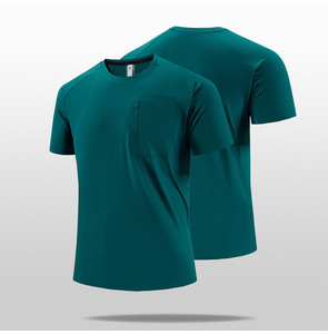 Người đàn ông của túi Crew Neck ngắn áo thun giản dị mỏng phù hợp mềm nhẹ Ngắn Tay Áo T-Shirts thể thao chạy phòng tập thể dục Workout TEE Tops - Product Image 1