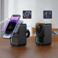 Chargeur Magnétique Sans Fil à Angle Réglable 3-en-1 Support Téléphone Pliable Charge Rapide 15W Rotation 360° OTP pour Ordinateur Portable/Tablette