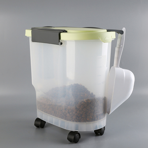 Kind PT15402 Pet Food <b>Storage</b> Container 3L 30L with Wheels Attachable Feeder <b>Bin</b> <b>Plastic</b> Modern Design Portable - Product Image 3