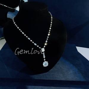 Collar elegante de diamantes de oro de 18 quilates para mujer, ajuste de punta, Diamante de 10 quilates de laboratorio certificado IGI, regalo de aniversario de bodas - Product Image 2