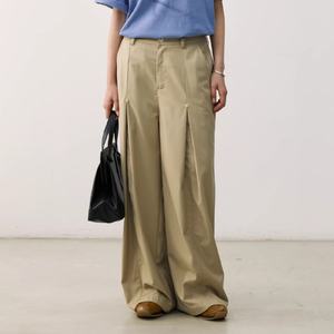 กางเกงขายส่งทรงคลาสสิกแฟชั่นลำลองใส่สบายทรงหลวมจีบสองชั้นสำหรับผู้ชาย กางเกงเดรสผ้าฝ้ายคุณภาพสูงสำหรับผู้ชาย - Product Image 4