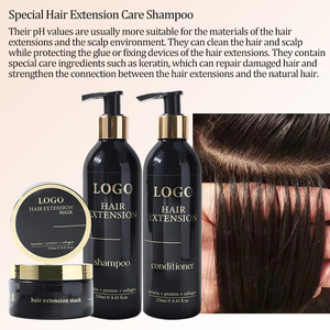 Extension per capelli parrucca cura <span class=keywords><strong>shampoo</strong></span> <span class=keywords><strong>e</strong></span> balsamo produttore logo personalizzato <span class=keywords><strong>idratante</strong></span> Detangles <span class=keywords><strong>e</strong></span> reintegra la nutrizione brillare - Product Image 4