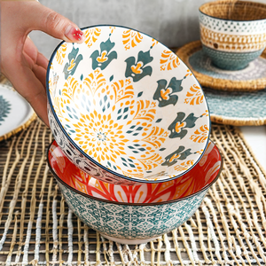 Tazón de Ramen de Cerámica de Porcelana Estilo Bohemio, Grande, de 6.25 Pulgadas y 700 ml, Ecológico, Marca Liyonda, para Ensaladas y Fideos, en Oferta - Product Image 2