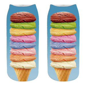 Mujeres y hombres personalizados Impresión 3D Bright Fun Food Fruits Sweeties Donuts <span class=keywords><strong>Odd</strong></span> Future <span class=keywords><strong>Calcetines</strong></span> tobilleros - Product Image 6