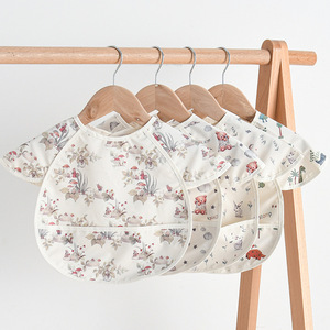 Babero de comedor retrorreflectante para niños, mono impermeable de manga corta para bebé, botón, Material de PU suave, babero de comida suave fino - Product Image 2