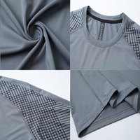 Kualitas Tinggi Peregangan Spandex Kelembaban Sumbu Pria Gym Kebugaran Memakai Celana Ketat Lengan Panjang Kompresi Suit