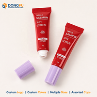 Tube souple en PE rouge personnalisé à 5 couches, vide, pour emballage cosmétique de sérum, crème contour des yeux, lotion et produits de soin de la peau