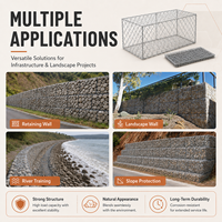 Grande cage en gabion tissé de grande taille, en treillis métallique hexagonal, pour projets d'infrastructure