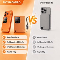 Nouvelle Powerbank Magnétique B2B Populaire 2026 5000mAh Ultra Mince Boîtier Aluminium Charge Rapide Sans Fil Qi2 15W & PD 20W avec Support OEM